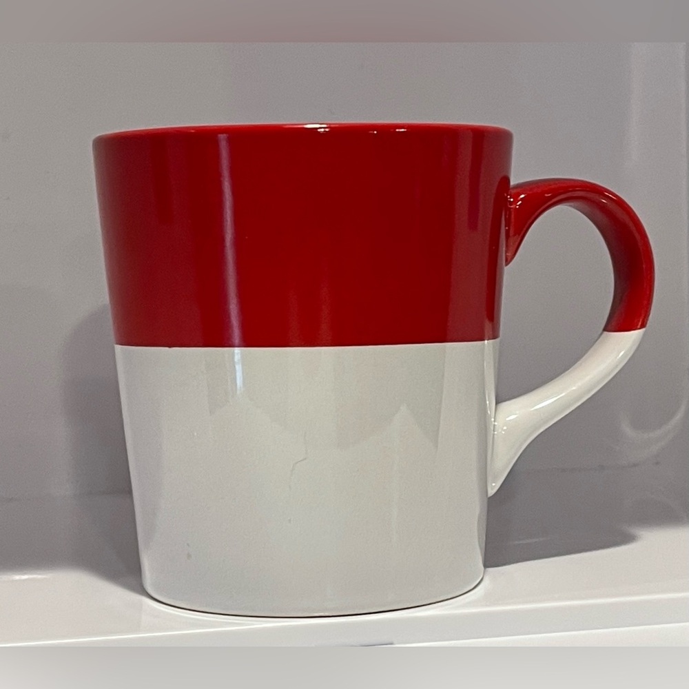 CRATE & BARREL Red & White, Red Interior, Cocoa/Coffee/Tea Mug